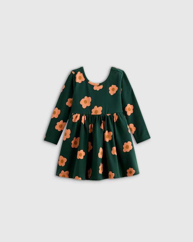 Dancing Daisy Organic Cotton Long Sleeve Skater Dress