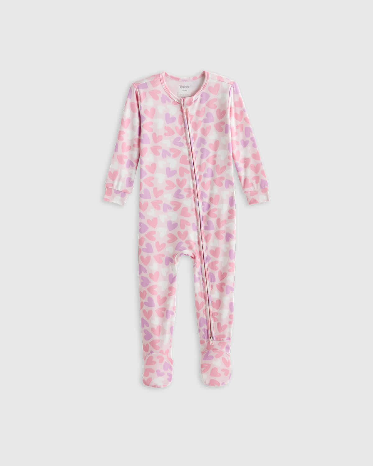 U-806-LHART-064 EDITED lavender-hearts Bamboo Footie Pajama