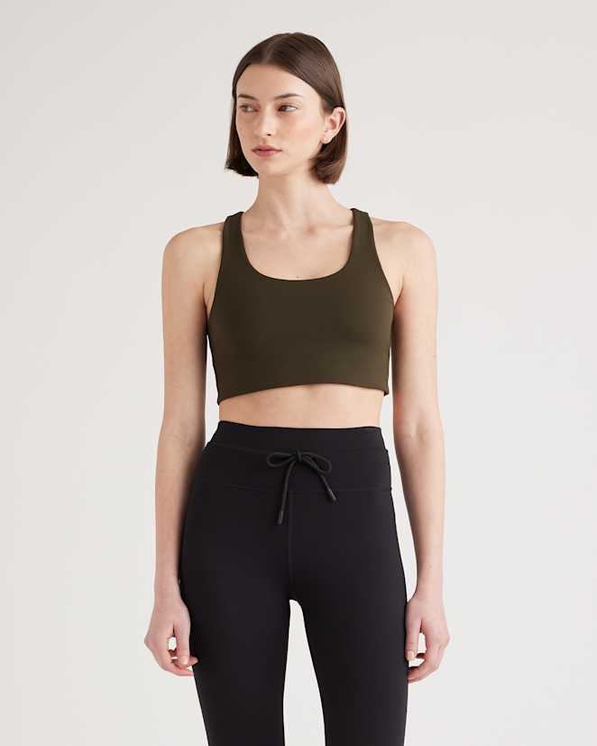 Smokey Olive Ultra-Form Scoop Neck Longline Bra