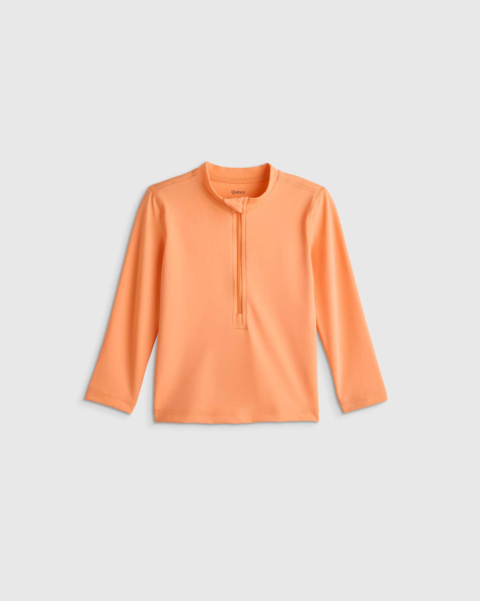U--860 TODDLER Long Sleeve Zip-Up Rash Guard Coral Orange 29289 EDITED