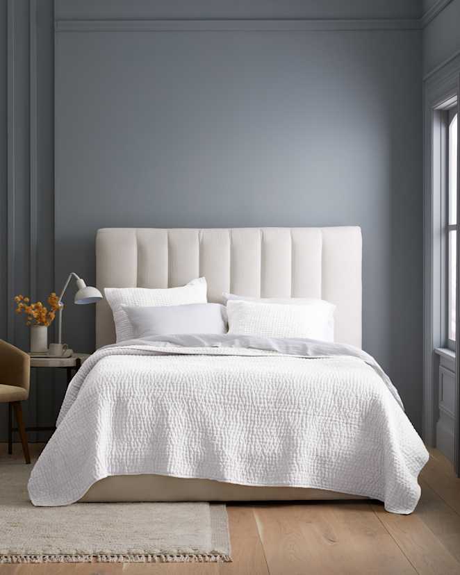 White European Linen Cotton Stitch Sham Set