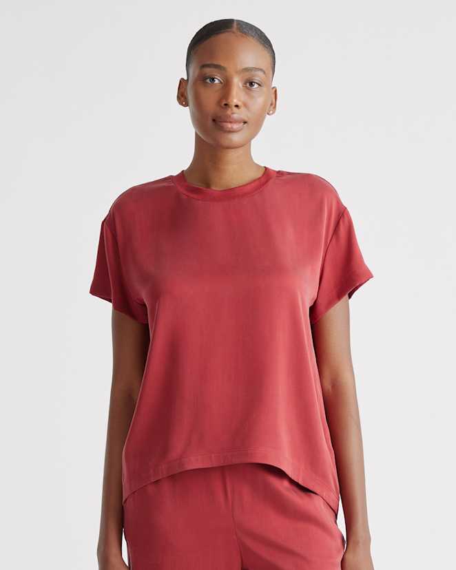 Crimson 100% Washable Silk Pajama Tee