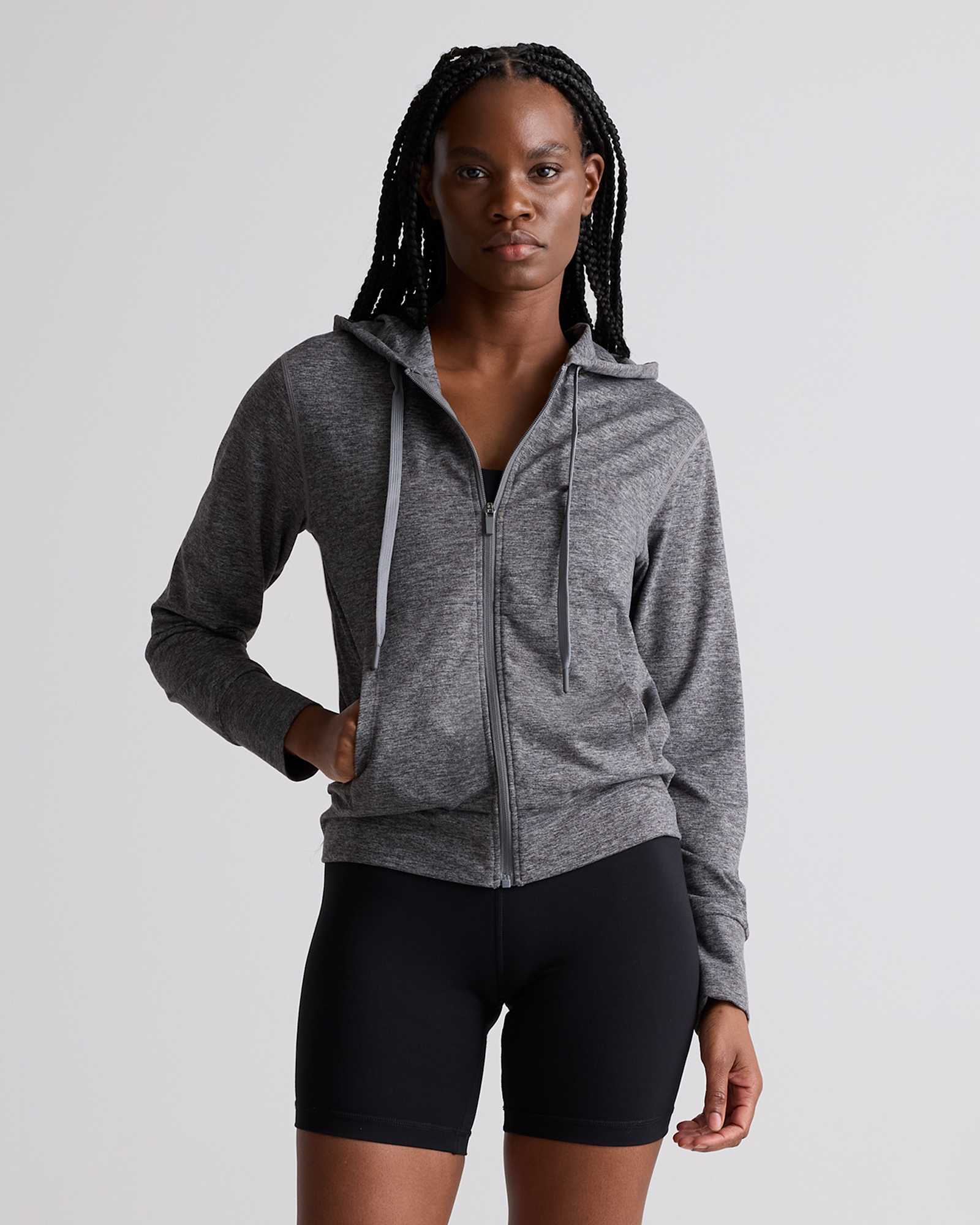 heather-grey Flowknit Full Zip Hoodie