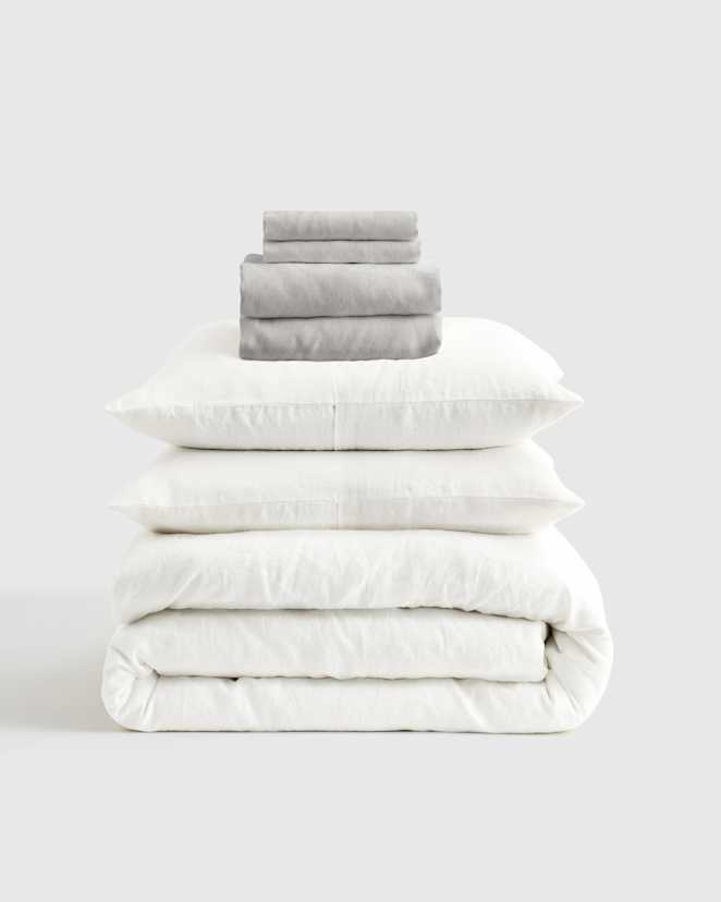 White European Linen Deluxe Bedding Bundle