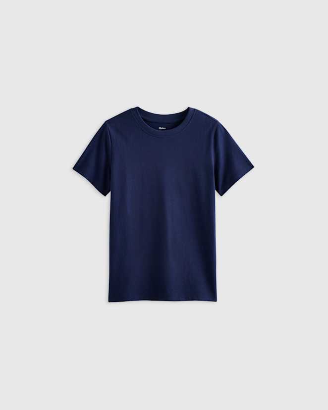 Navy 100% Organic Cotton Jersey Short Sleeve Tee