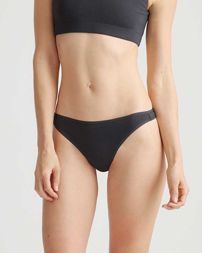 Black Organic Cotton Thong (6-pack)