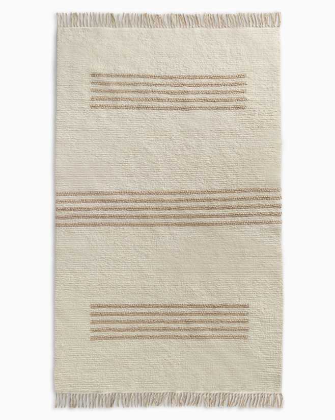 Ivory/Neutral Otto Hand-Knotted Cotton Wool Rug