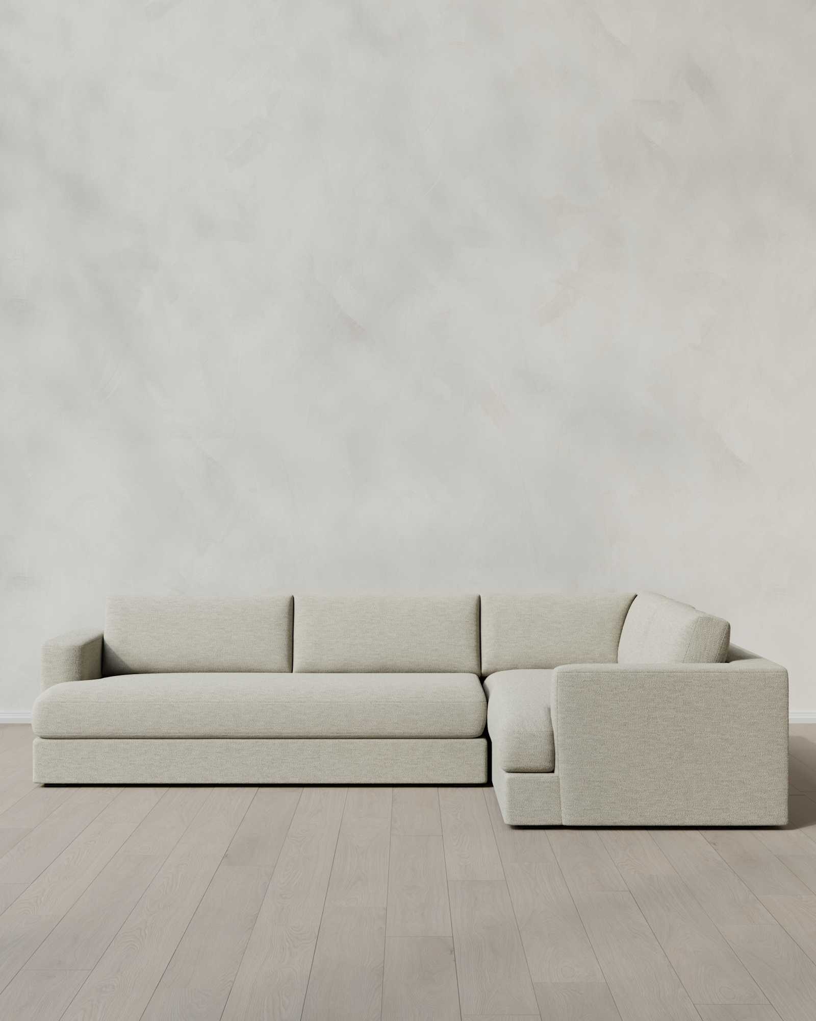 flax Sierra Curved Arm L Sectional in Performance Basketweave