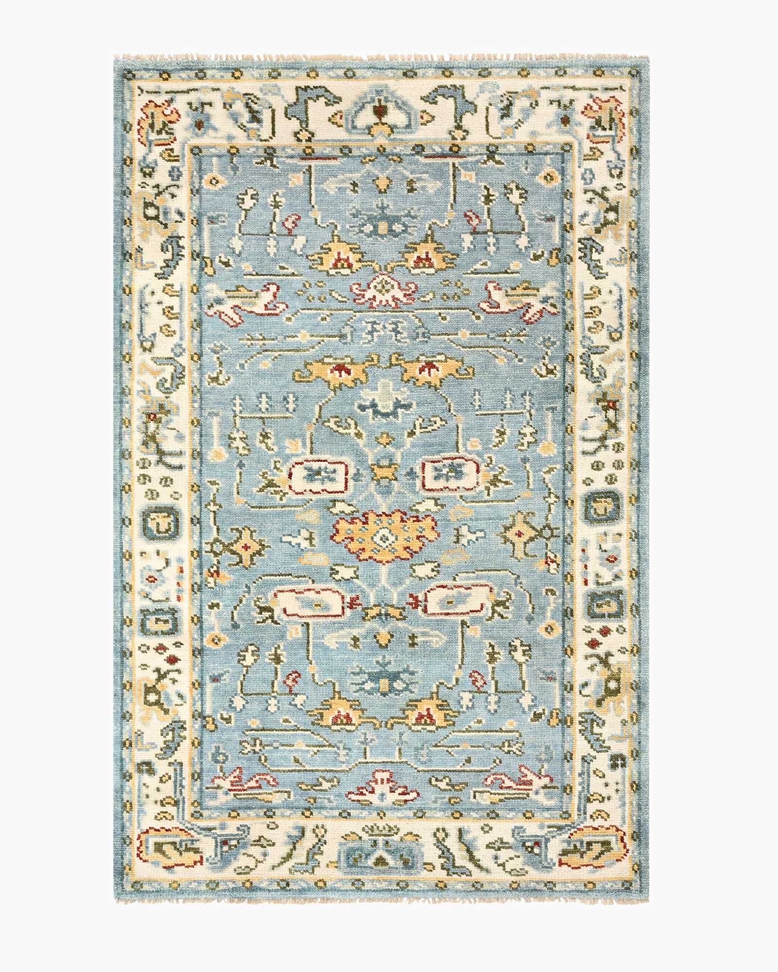 Light Blue Artemis Hand-Knotted Wool Rug