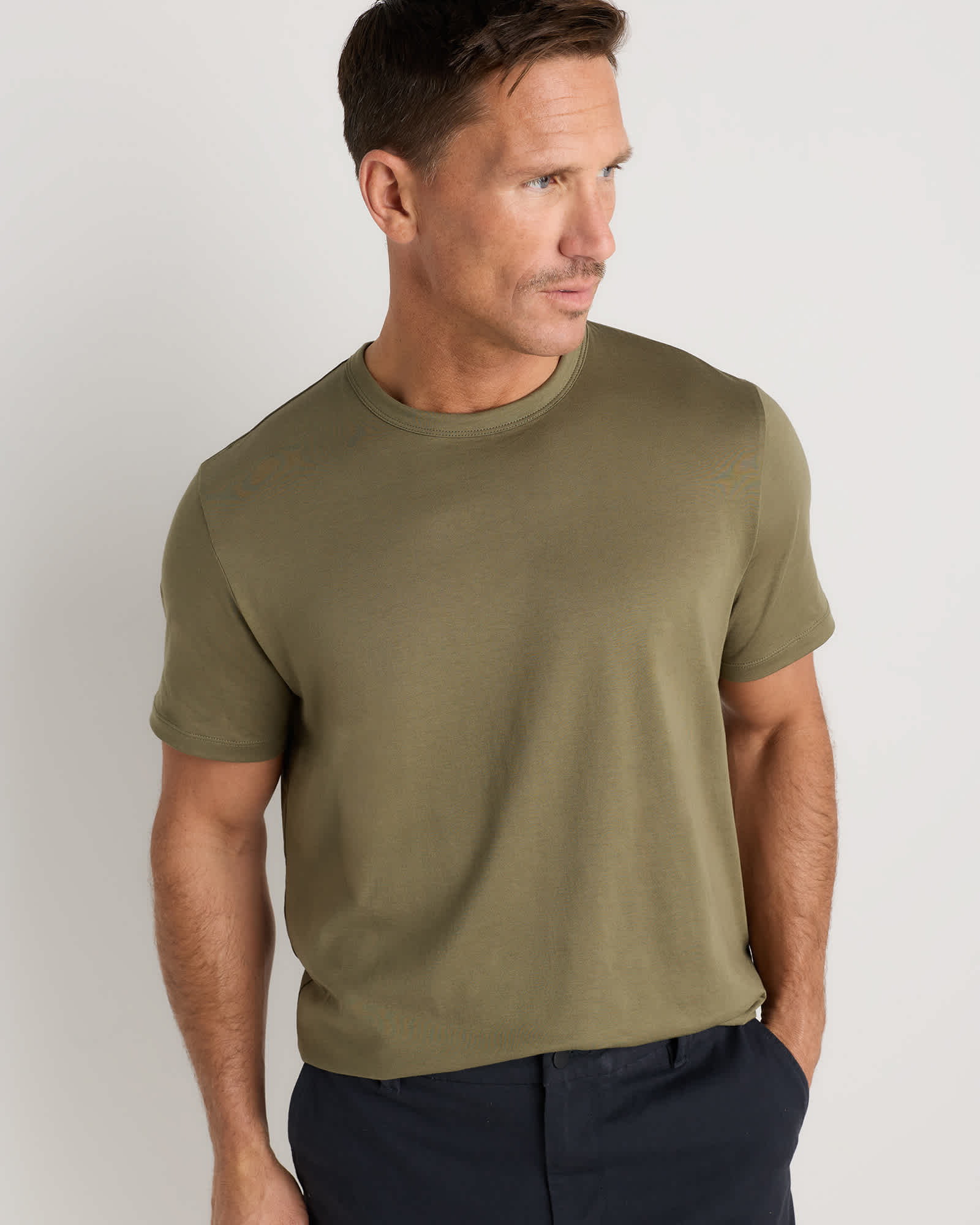 Kalamata Olive 100% Pima Cotton Luxe Touch Tee