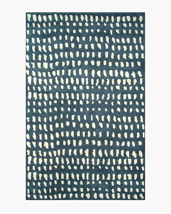 Navy Painterly Dots Hand-Tufted Wool Rug