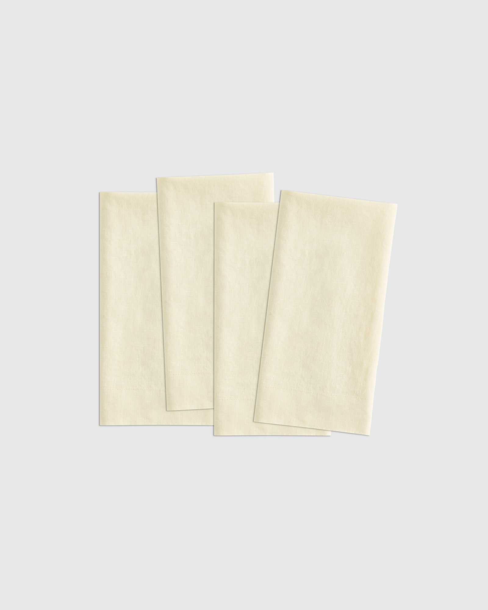 butter-yellow European Linen Wide-Hem Napkins (Set of 4)