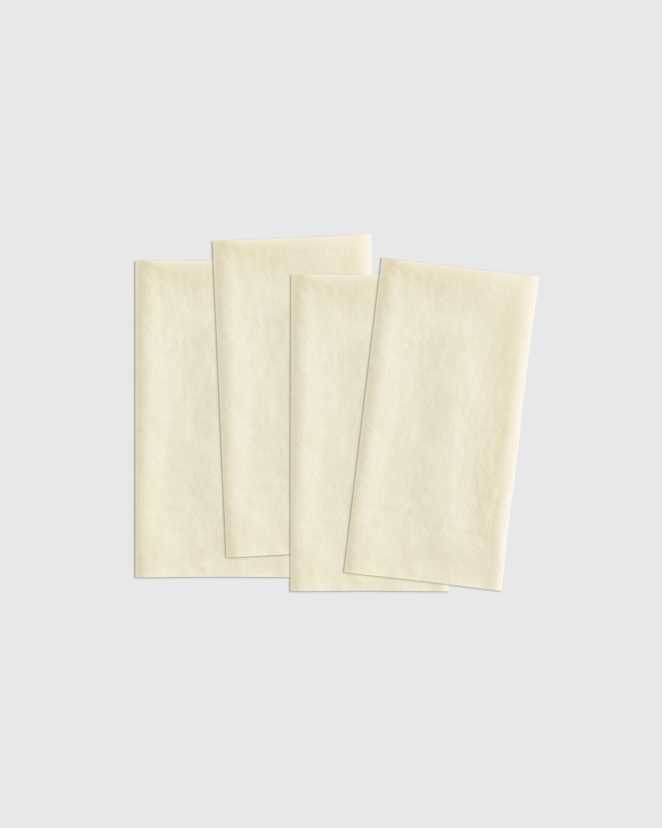 Butter Yellow European Linen Wide-Hem Napkins (Set of 4)