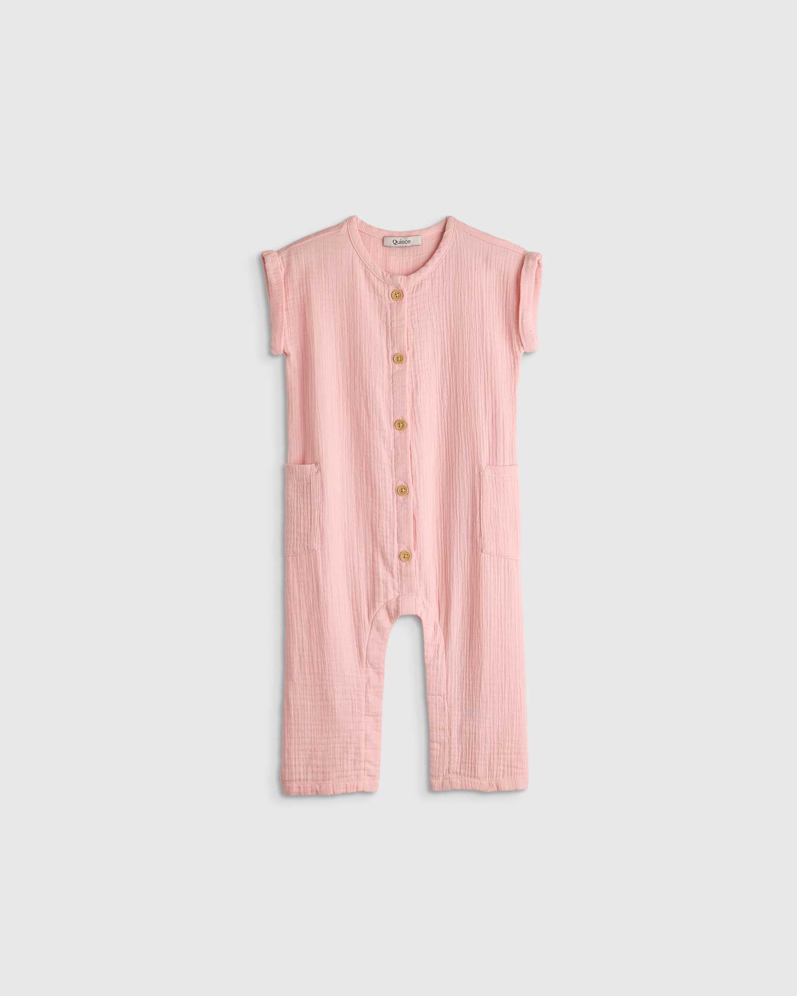 Blush Rose 100% Organic Cotton Gauze Romper