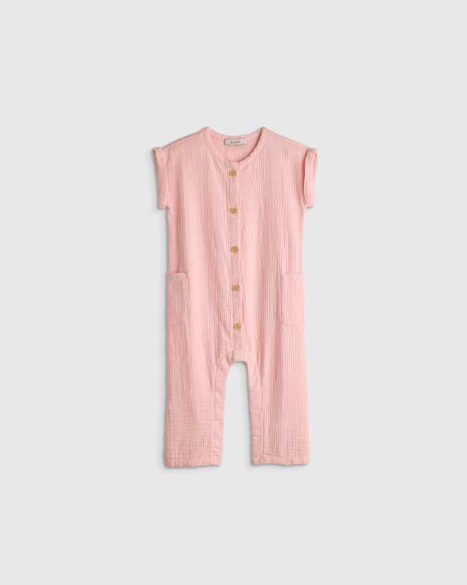 Blush Rose 100% Organic Cotton Gauze Romper