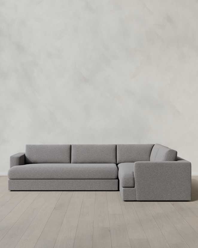 Ash Sierra Curved Arm L Sectional in Performance Basketweave