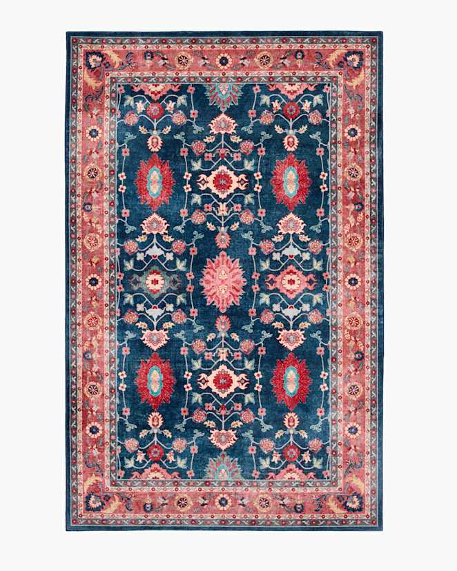 Petrol Blue Merrin Washable Rug
