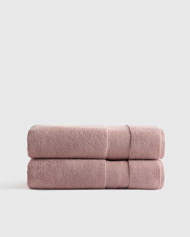 Dusty Mauve Classic Organic Turkish Cotton Bath Sheet (Set of 2)