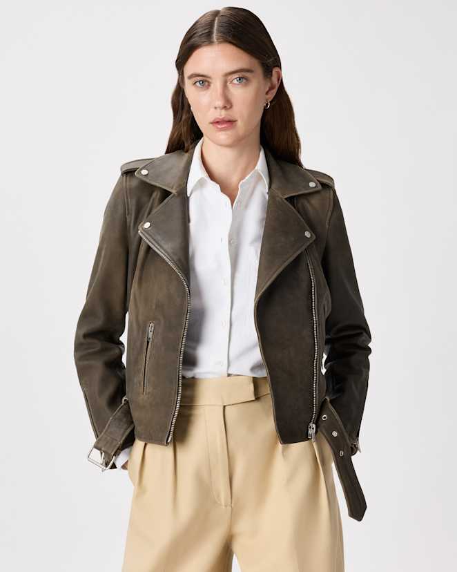 Distressed Brown 100% Leather Motorcycle Jacket