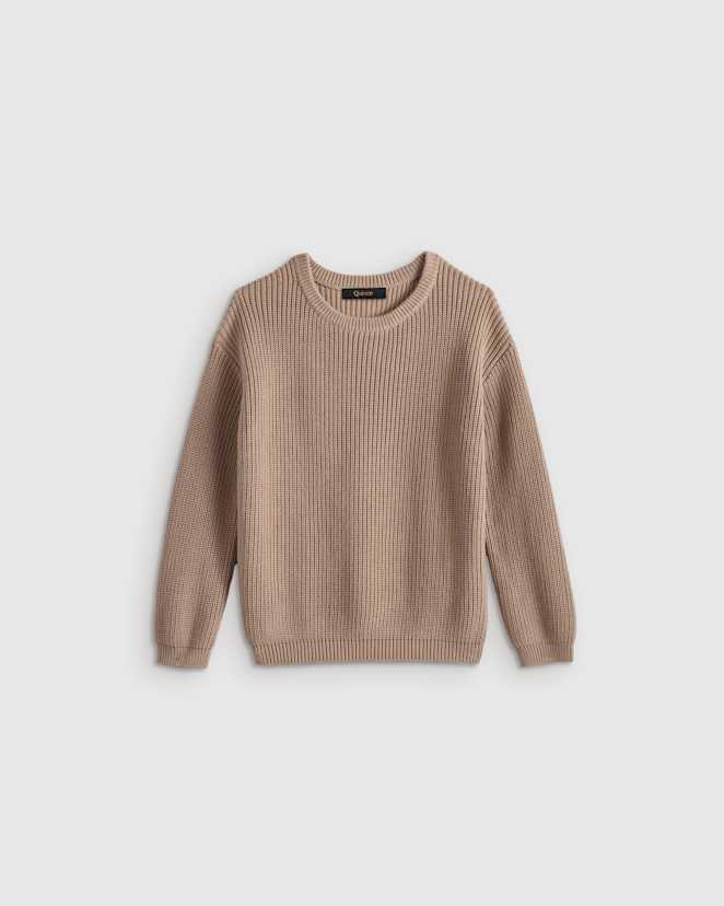 Oatmeal 100% Organic Cotton Fisherman Tunic Sweater