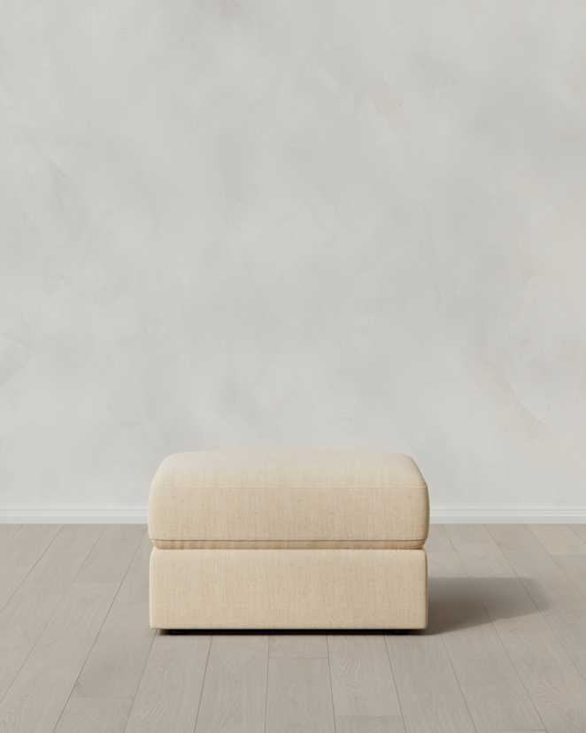 Eggshell Ashford Deep Seat Ottoman in Performance Chenille Linen Blend