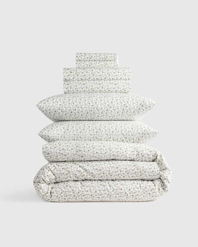 Green Florette Classic Organic Percale Deluxe Bedding Bundle