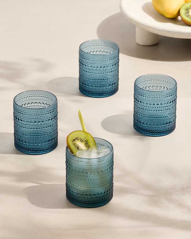 Cornflower Blue Orbetto Outdoor Acrylic Short Tumbler (Set of 8)