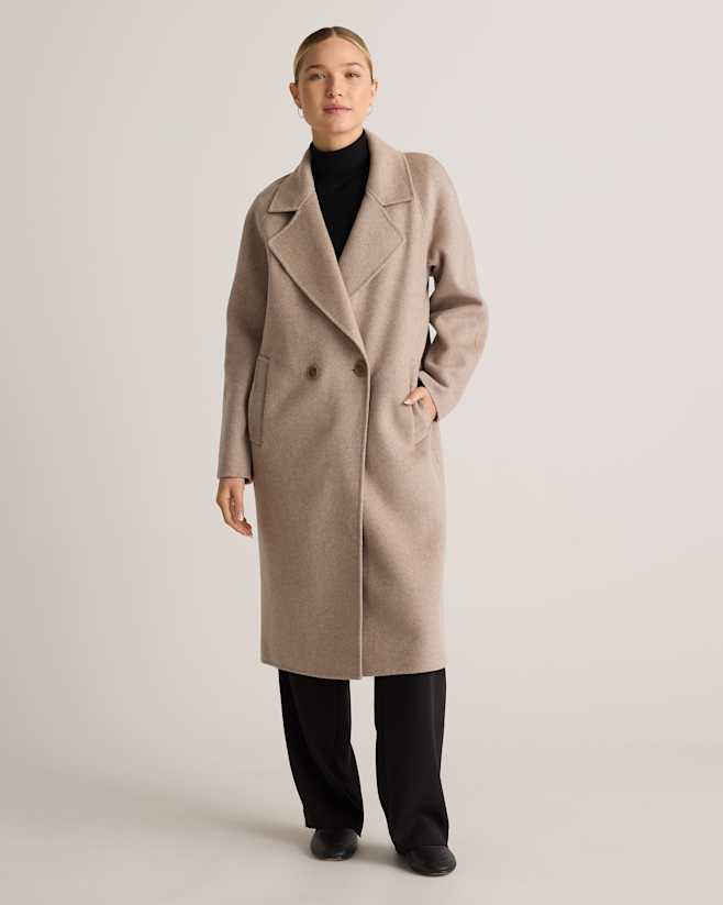 Oat Double-Faced Merino Wool Notched Lapel Coat