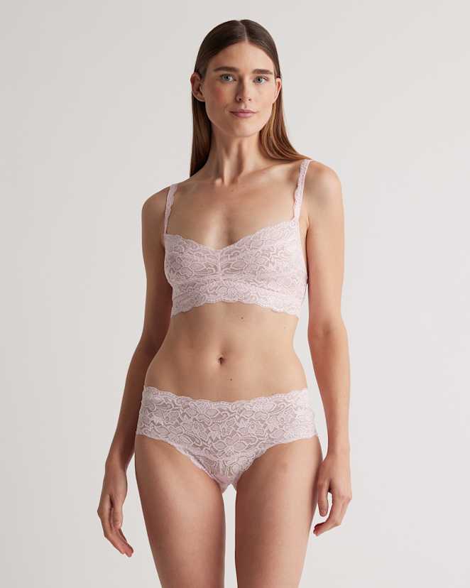 Clay/Pale Pink Stretch Lace Sweetheart Bralette (2-pack)