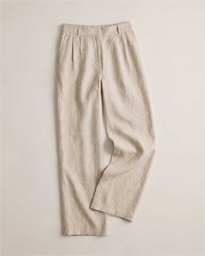 Flax 100% European Linen Pleated Trouser