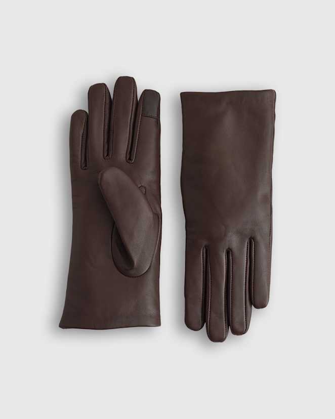 Chocolate Cashmere Lined Leather Gloves