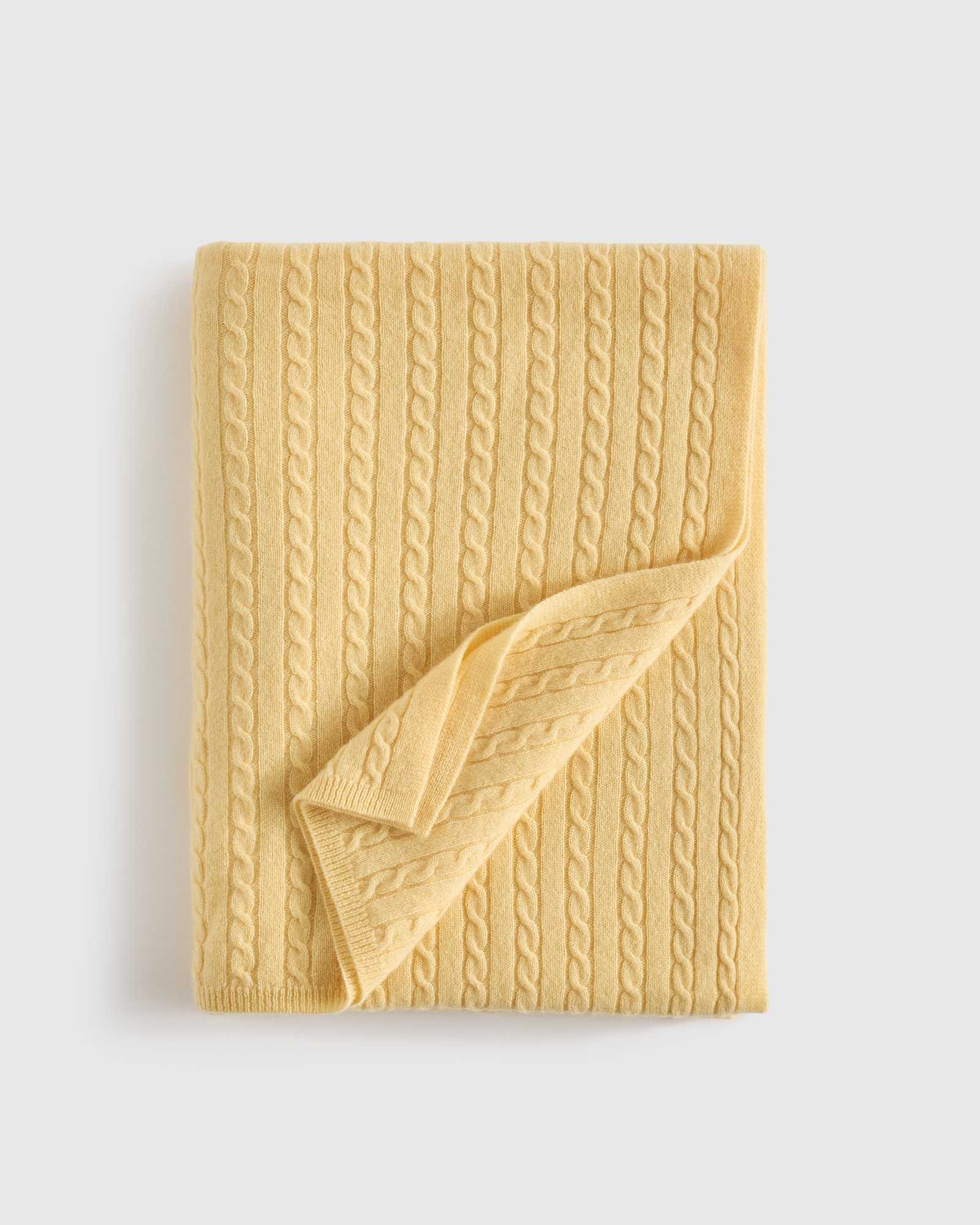 Limoncello Cable Knit Cashmere Throw