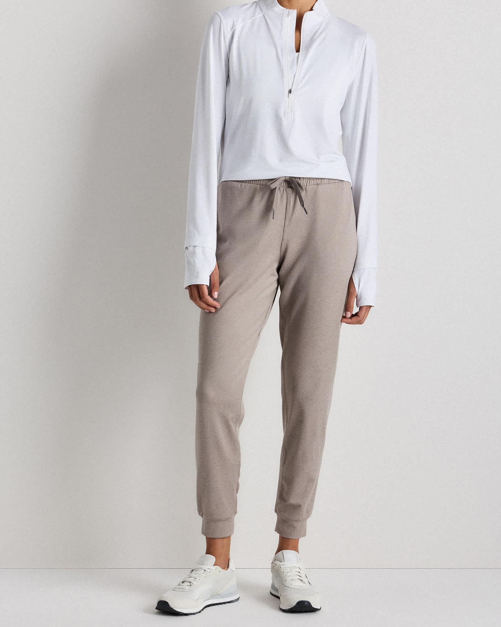 Heather Morel Grey Jogger en Flowknit à taille mi-haute