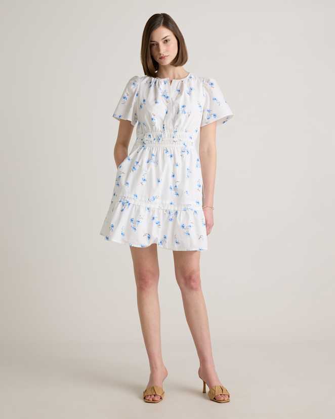 Romantic Stems 100% Organic Cotton Poplin Tiered Mini Dress