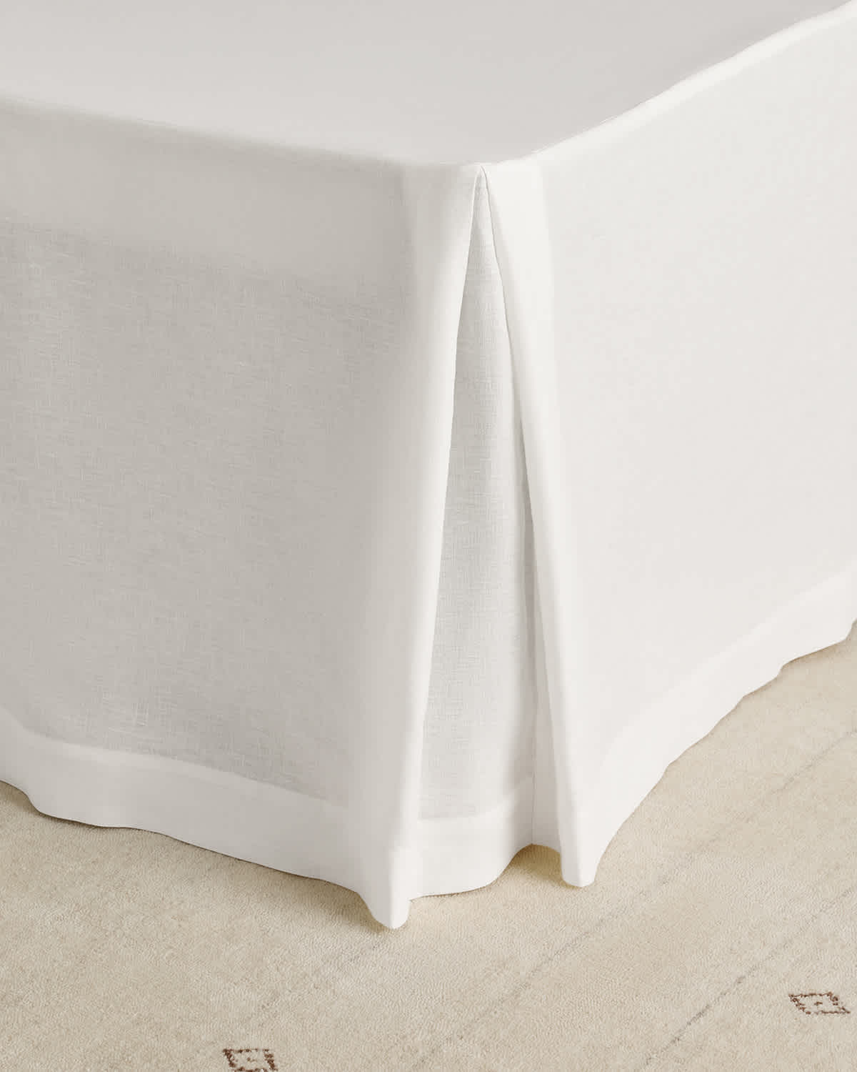 White European Linen Bed Skirt