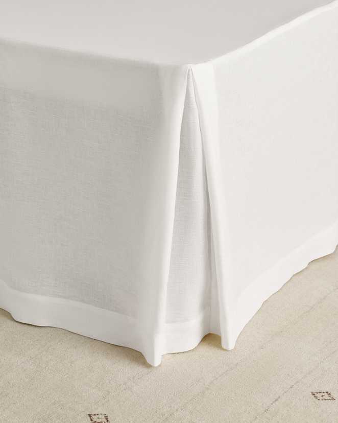 White European Linen Bed Skirt