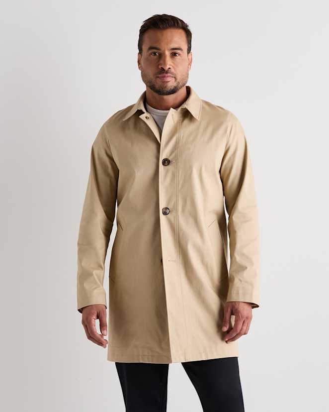 Light Khaki Comfort Stretch Trench Coat