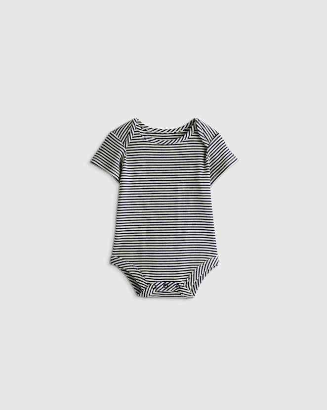 Navy Stripe Softest Rib Short Sleeve Bodysuit
