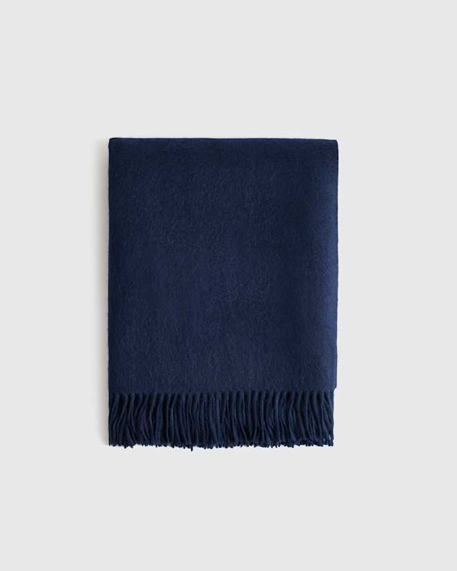 True Navy Mongolian Cashmere Throw