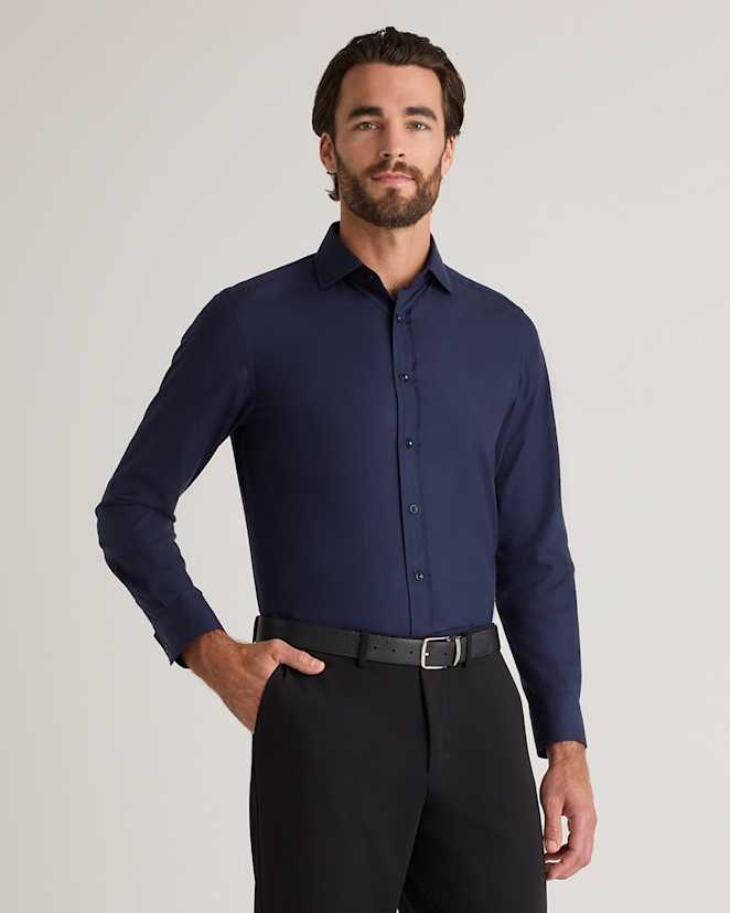 Navy Organic Cotton Cashmere Dress Shirt