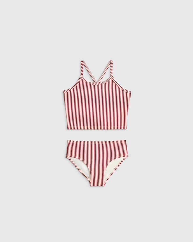 Rust Stripe Tankini Swimsuit