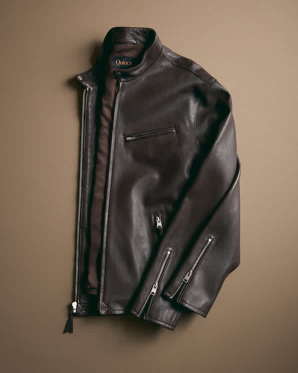 Rich Brown 100% Leather Café Racer Jacket