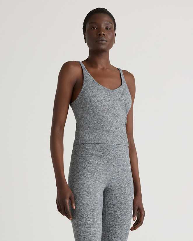 Heather Grey Ultra-Soft Strappy Cropped Tank