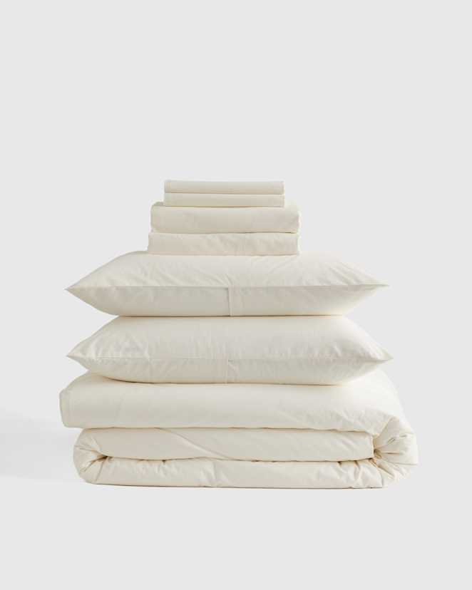 Ivory Organic Brushed Cotton Deluxe Bedding Bundle
