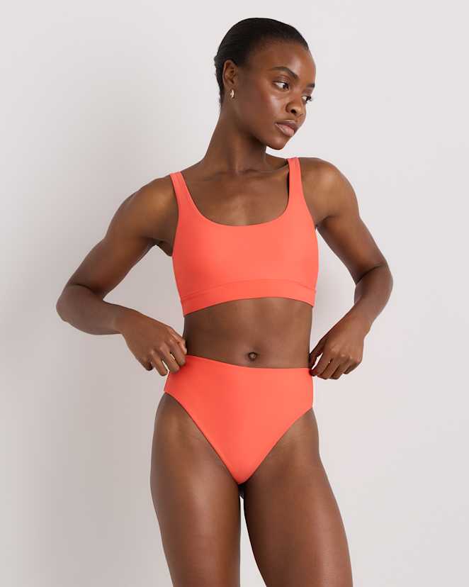 Sunset Orange Italian Tank Bikini Top