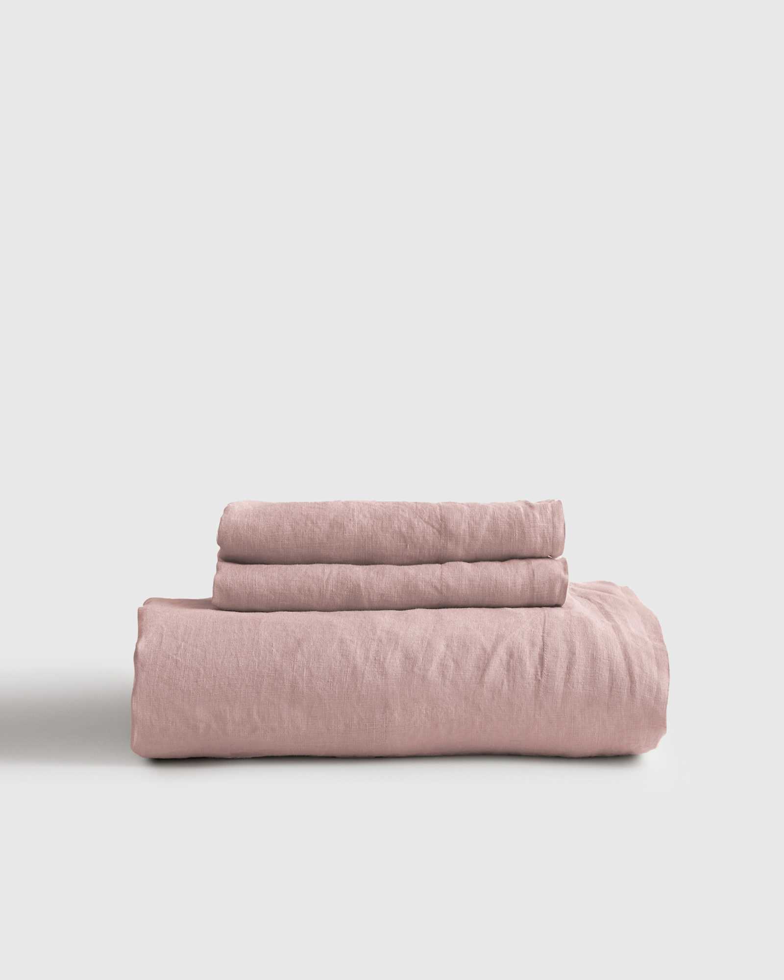 Dusty Mauve European Linen Fitted Sheet Set