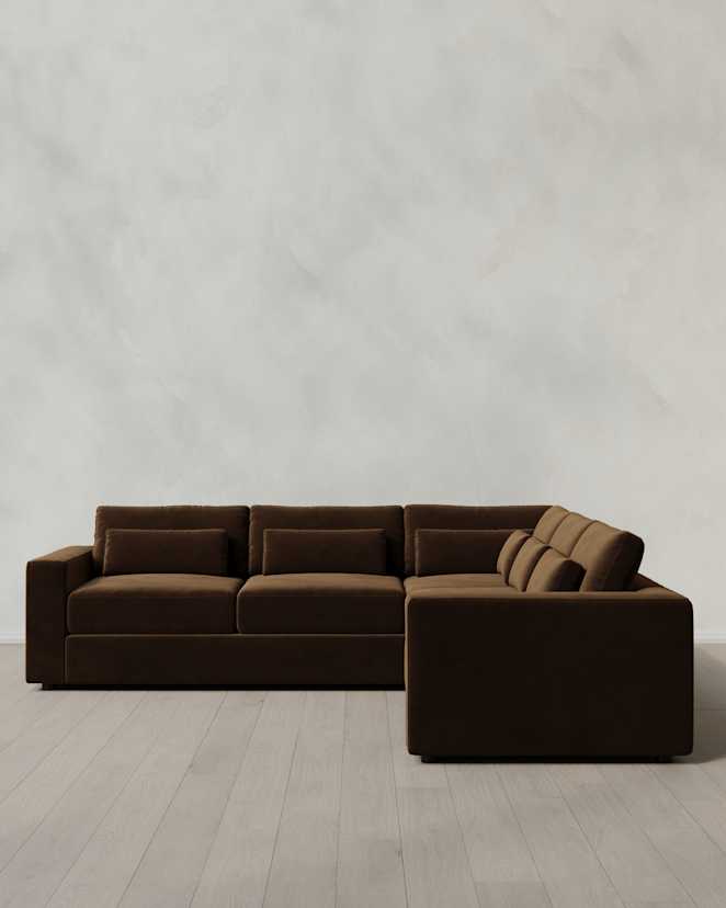 Java Ashford Deep Seat L Sectional in Performance Velvet