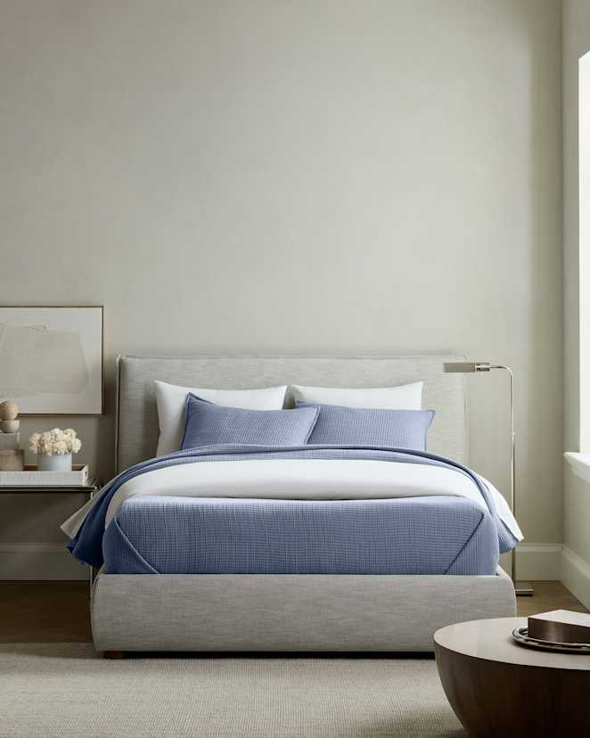 Mineral Organic Ribbed Cotton Coverlet Set