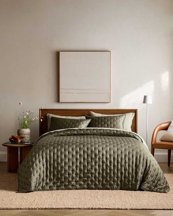 Dusty Olive Bamboo Dream Quilt Set