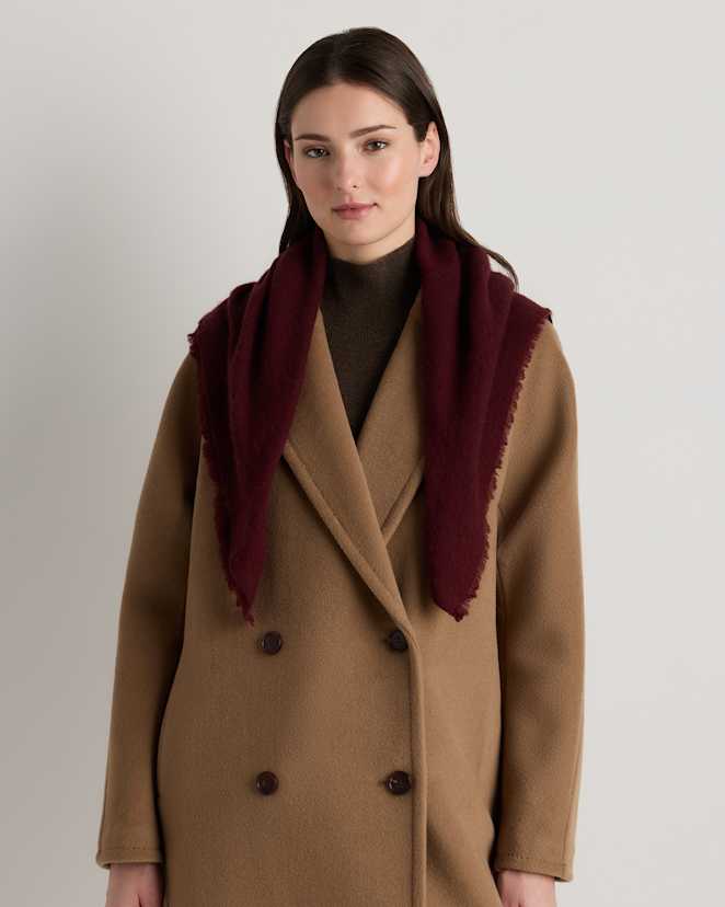 Rich Burgundy Mongolian Cashmere Square Scarf